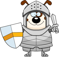 Aries-Pet-Atrology-cartoon-illustration-dog-knight-sword